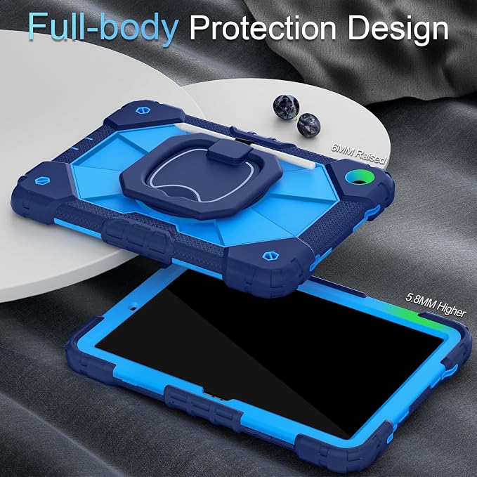 Auizotl Case for Samsung Galaxy Tab A11+/A9+ Plus 11 Inch with Screen Protector/Rotating Stand/Pen HolderMilitary Grade Shockproof Cover for Galaxy Tab A11 Plus /A9 Plus CasesBlack