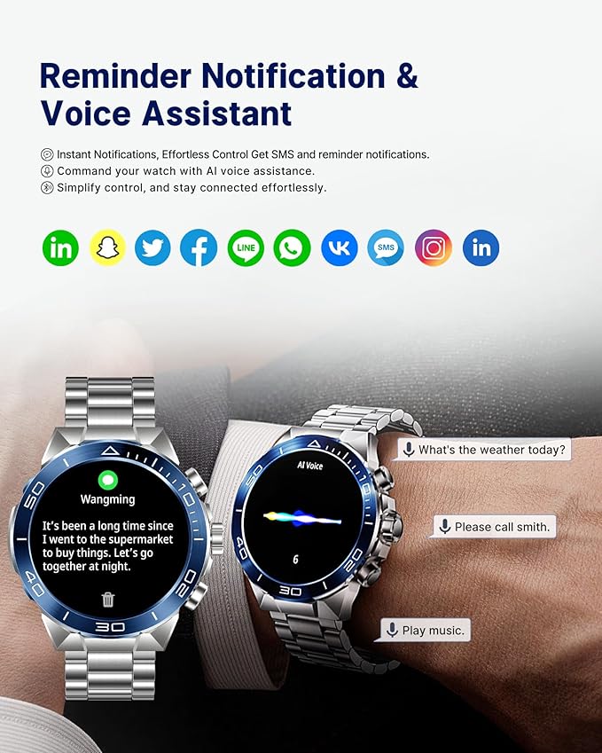 SOUYIE Smart Watch for Men,1.43''AMOLED Screen with 24 Hours Healthy Monitor, 100+ Sports Modes Fitness Tracker Watch, High-Capacity Battery Pedometer Calorie Smartwatch Compatible Android iOS