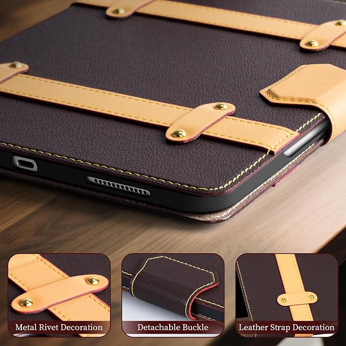 Case for iPad mini 7 (A17) ProiPad mini 7th/6th Gen (2024/2021) | Microfiber Leather Folio Cover with Adjustable Multi-angle StandAuto Sleep/WakeShockproof Protection CaseBlack