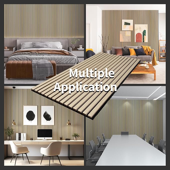Wood Slat Wall Panel, 3D Soundproof Wall Panels, Large Acoustic Panels