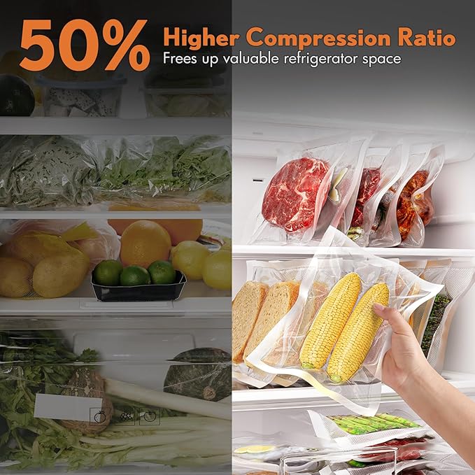 Vacuum Sealer for Food 90Kpa Powerful Vacuum Sealing Machine 7 in 1 Modes with Freshness Storage Bag Powerful Big Size (No pressing needed)