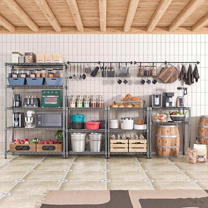 4080 lbs Steel Storage Shelving 6-Tier Utility Shelving Unit Steel Organizer Wire Rack for Home,Kitchen,Office,Garage, 17.7" D x 47.2" W x 72.3" H