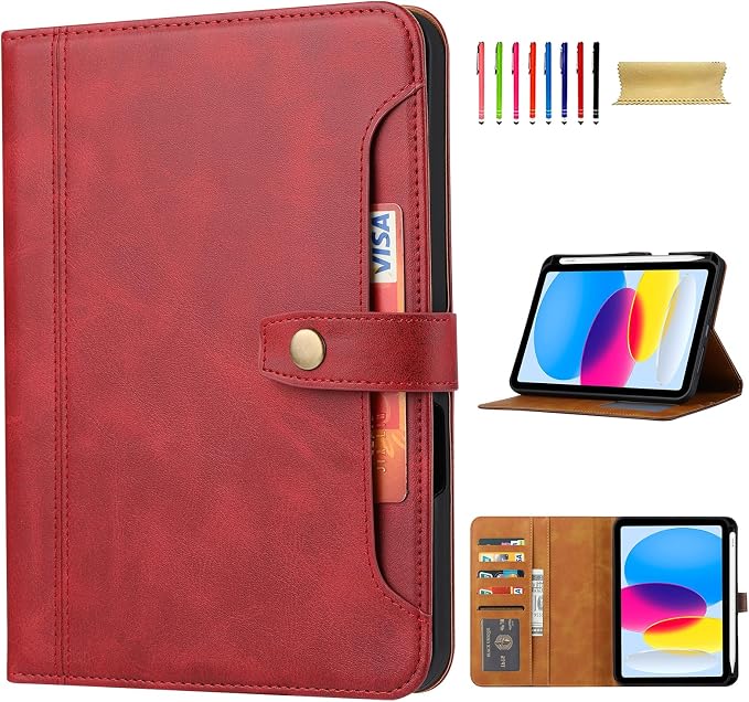 Flip Case for Apple iPad 10.2 9th 8th 7th Generation 2021/2020/2019 Pencil Holder Smart Cover Auto Sleep Wake Protective Documents Pocket Stand Snap Closure Case for iPad 10.2 Inch Black