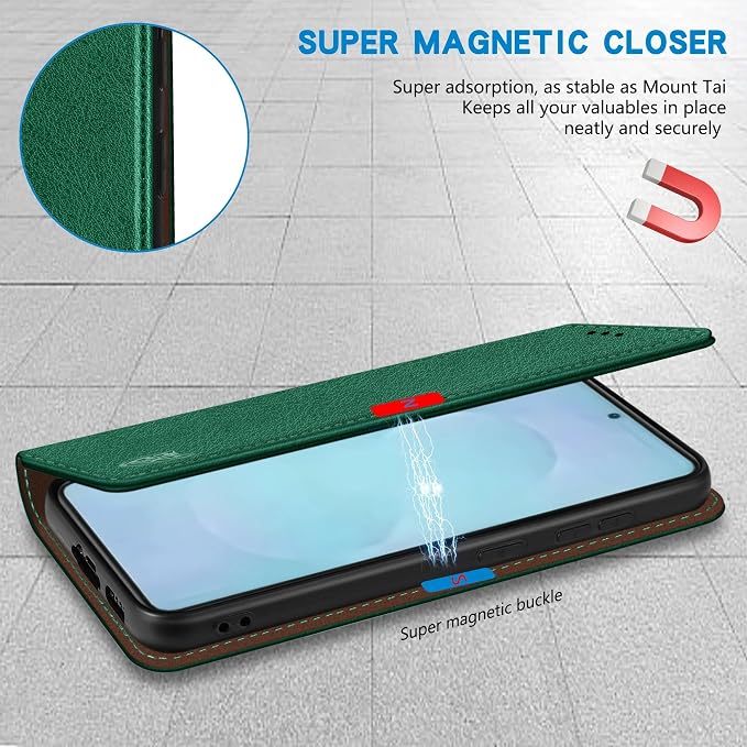 ZZXX for Samsung Galaxy S25 Wallet Case with [RFID Blocking] Card Slot Stand Strong Magnetic Leather Flip Fold Protective Phone Case for Samsung Galaxy S25 Case Wallet(Black-6.2 inch)