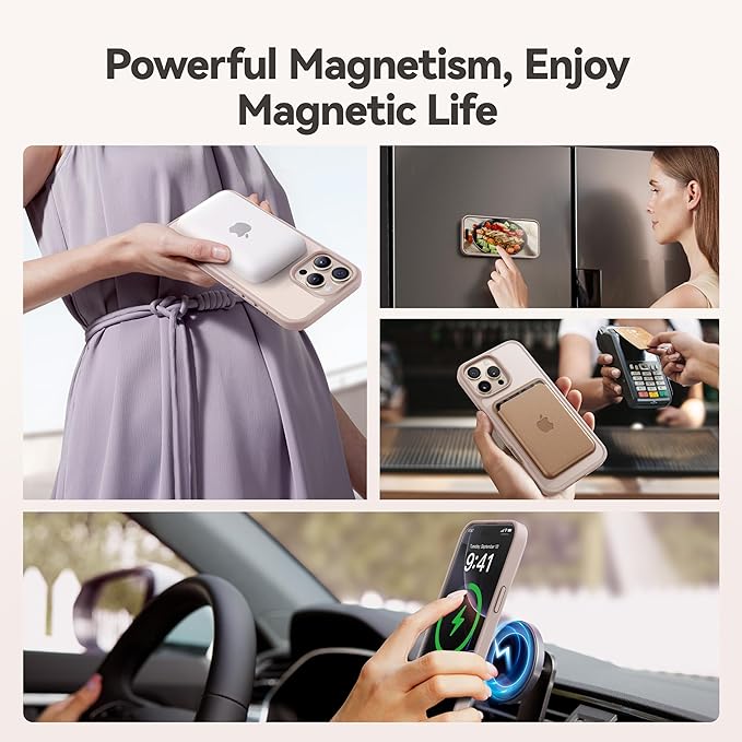 CASEKOO Designed for iPhone 16 Pro Max Case with Magnetic Invisible Stand [Military Drop Protection] [Compatible with MagSafe] Shockproof Slim Translucent Matte Promax Case 6.9 Inch, Desert Gold