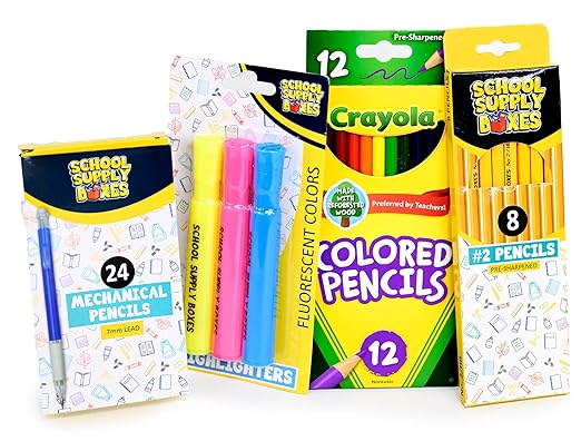 School Supply Boxes | Ultimate High School & College Pallet (96 Boxes) | Back to School Essentials Kit for Students & Teachers | Includes 1" Binders, College-Ruled Notebooks, Pencils, & More