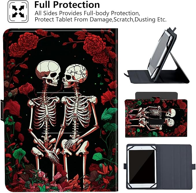 Universal Case for 10.6 inch 11 inch TabletUniversal Case for 10.6-11 Inch Touchscreen TabletSlim PU Leather Stand Folio Shell Cover with 360 Degree Rotatable Kickstand ViewingAbstract Sun Leaf