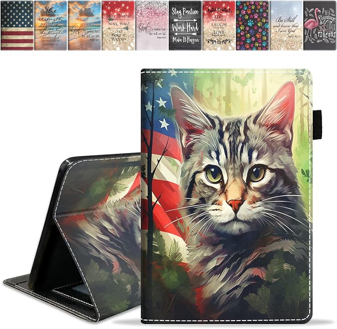 Case for Amazon Kindle Fire HD 8/Fire HD 8 Plus Tablet (12th/10th Generation 2024/2022/2020 Release) Slim PU Leather Cover with Card Slot &amp Auto Wake/Sleep African American Women