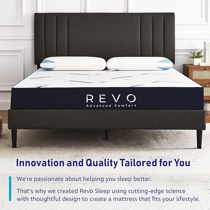 REVO Sleep Gel Memory Foam Mattress, 10-Inch Full – Supportive Cooling Mattress with Gel Foam for Pressure Relief and Breathable Sleep – Ideal for Guest or Teen Bedrooms