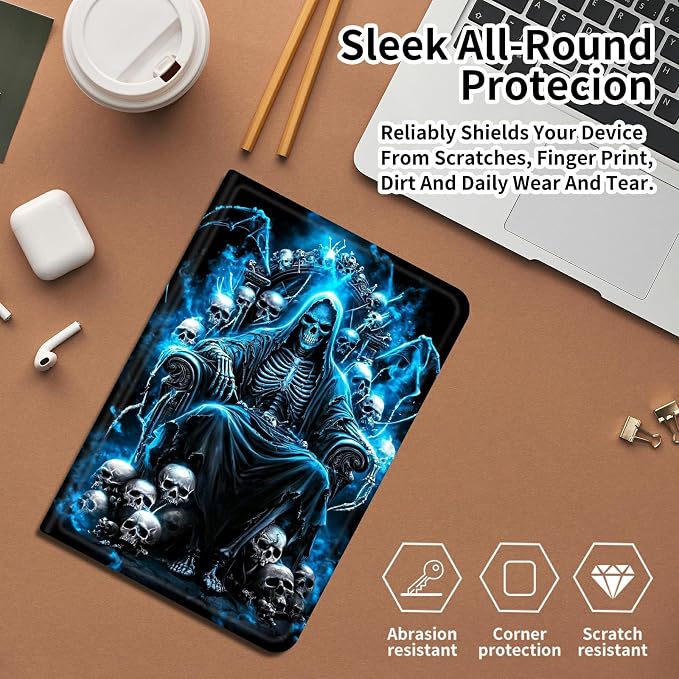 DIGTIALLL Case for Amazon Kindle Fire 7 Inch Tablet (9th/7th/5th Generation 2019/2017/2015 Release) PU Leather Smart Protective Cover with Auto Sleep/WakeBeach Palm Trees