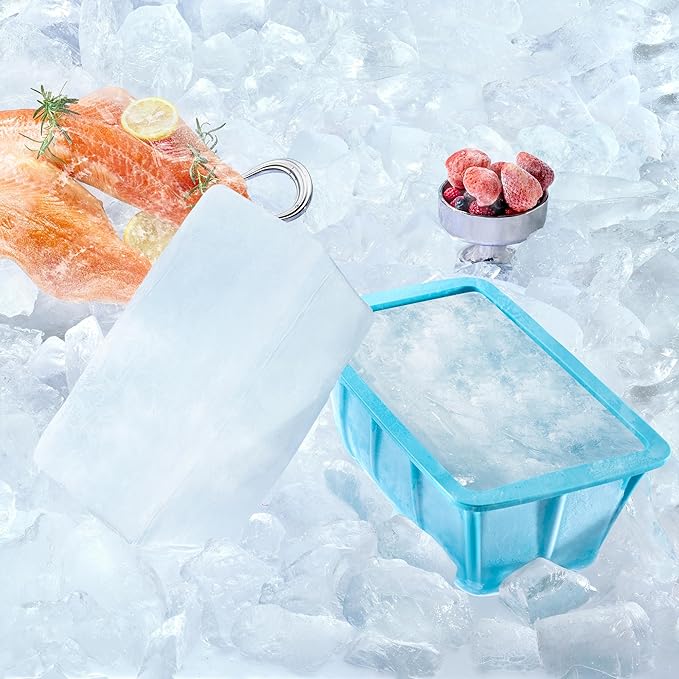 Extra Large Ice Block Mold For Ice Bath, Large Ice Mold for Freezer with Lids - Reusable, Silicone Ice Bath Accessories, Cold Plunge Giant, Ice Blocks for Chiller & Cold Therapy