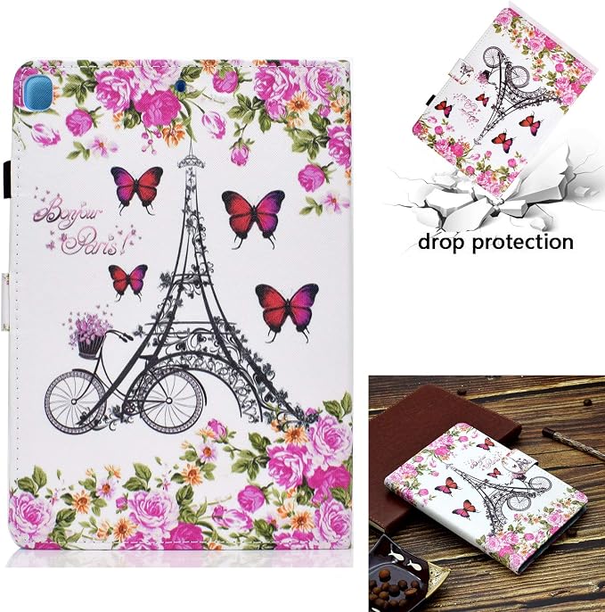 for Apple iPad 10.2 Case 2021/2020/2019 iPad 9th/8th/7th Generation Smart Cover with Pencil Holder [Auto Wake/Sleep] PU Leather Stand Folio Tri-fold Shockproof Thin Shell Colored Graffiti