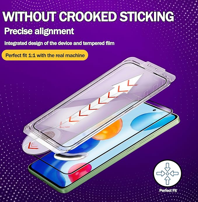 RKINC Screen Protector [2-Pack] for Samsung Galaxy A14 [Automatic Installation] Tempered Glass HD [10X Military Grade Protection] Scratch-Resistant Shatter-Proof