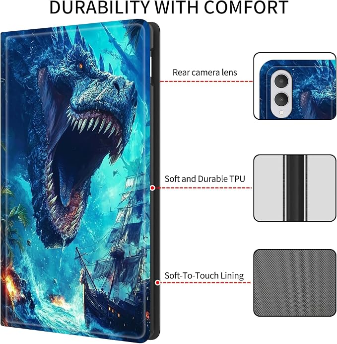 Case for iPad (A16) 11th Generation 11 Inch (2025)/ iPad 10th Generation 10.9 inch 2022Slim PU Leather Smart Cases Covers with Auto Wake/Sleep-Beast Roared