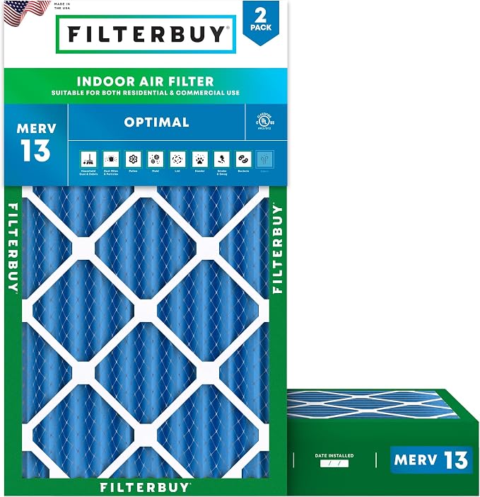 Filterbuy 22x36x4 Air Filter MERV 13 Optimal Smoke & Allergy Defense,