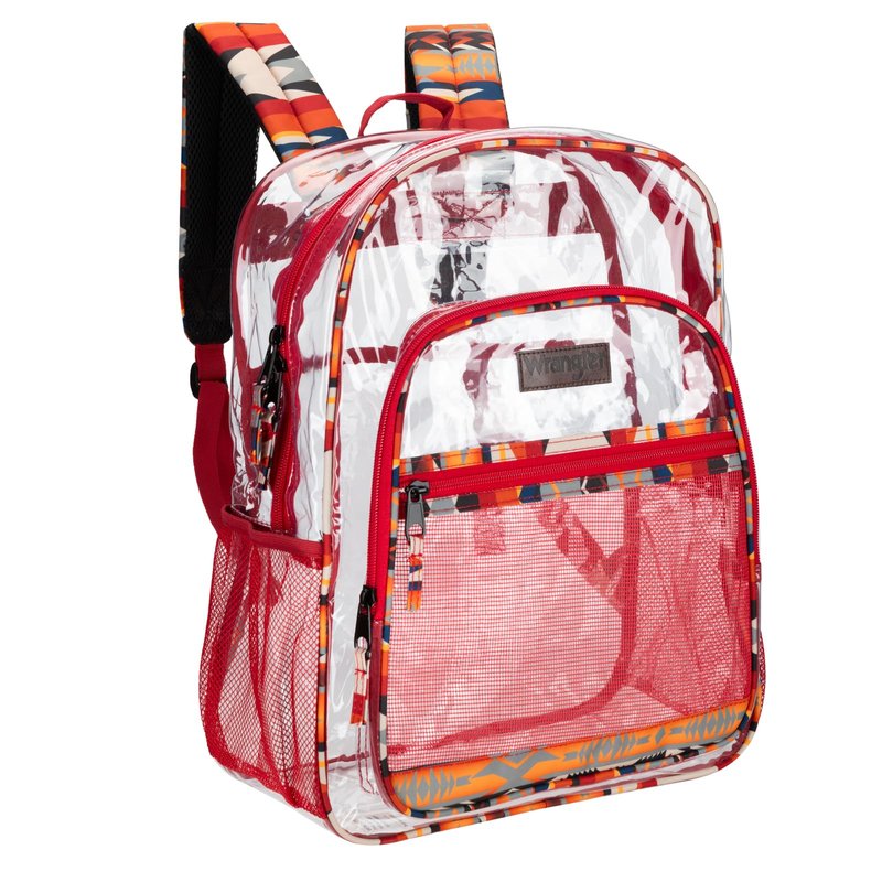 Wrangler Clear Backpack for Girls- Water Resistant Clear Bookbag, Plastic See Through Backpack for Stadium Events and School