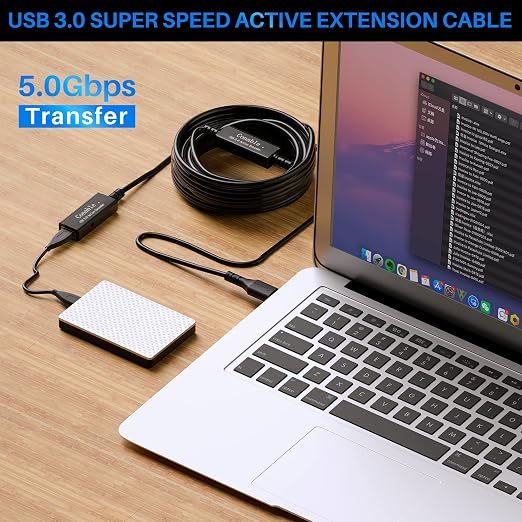 3 Pack USB 3.0 Extension Cable 10 Feet USB A Male to Female Extender Cord 5Gbps Data Transfer for Webcam Printer Keyboard Mouse Flash Drive Hard Drive Controller Black Cable with 5 Cable Ties
