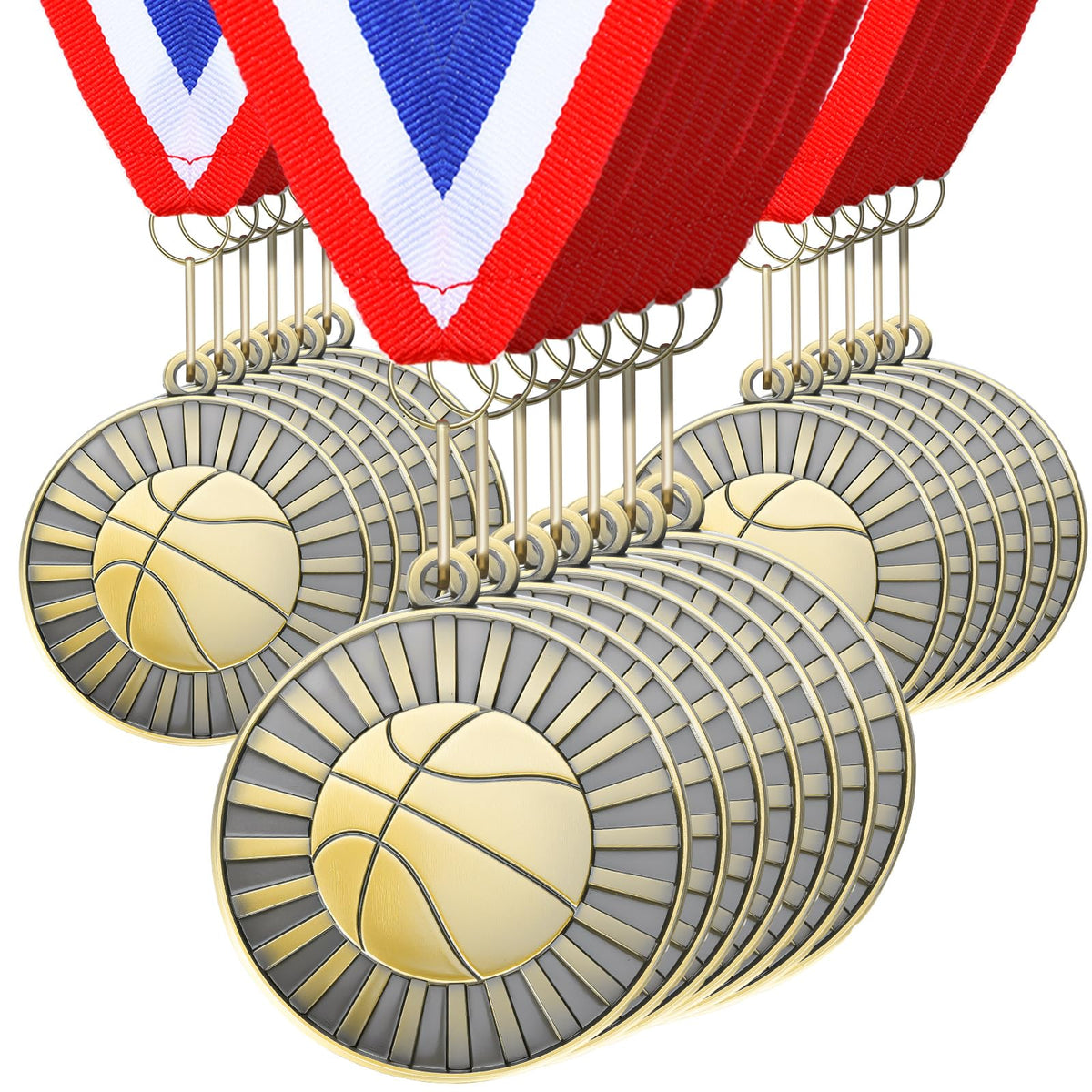 Huquary 30 Pcs Medals with Neck Ribbons, 2'' Gold Medal