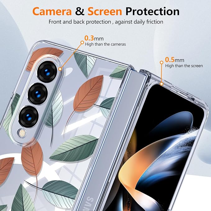 for Galaxy Z Fold4 CaseBuilt-in Magnet CircleWireless Charging | Military-Grade Shockproof case Cover for Samsung Galaxy Z Fold4Anagallis