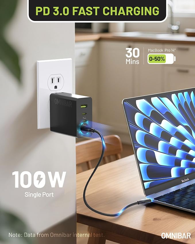140W USB C Charger 4-Port GaN PD3.1 PPS Fast Charger Power Adapter | Foldable Plug Travel Essential for MacBook Pro/Air Laptop iPhone 17/16/15 Pro Max Galaxy S26/S25 Ultra iPad Steam Deck