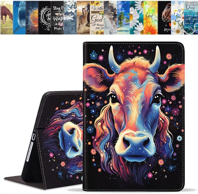 Case for Samsung Galaxy Tab A 8.0 2019 (SM-T290/T295/T297) Slim Lightweight PU Leather Stand Cover with Auto Wake/Sleep for Galaxy Tab A 8.0 Inch Abstract Watercolor Art Dogs