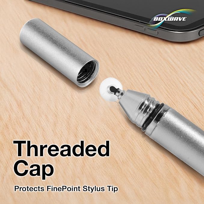 BoxWave Stylus Pen Compatible with Samsung Galaxy A15 5G - FineTouch Capacitive Stylus Super Precise Stylus Pen - Metallic Silver