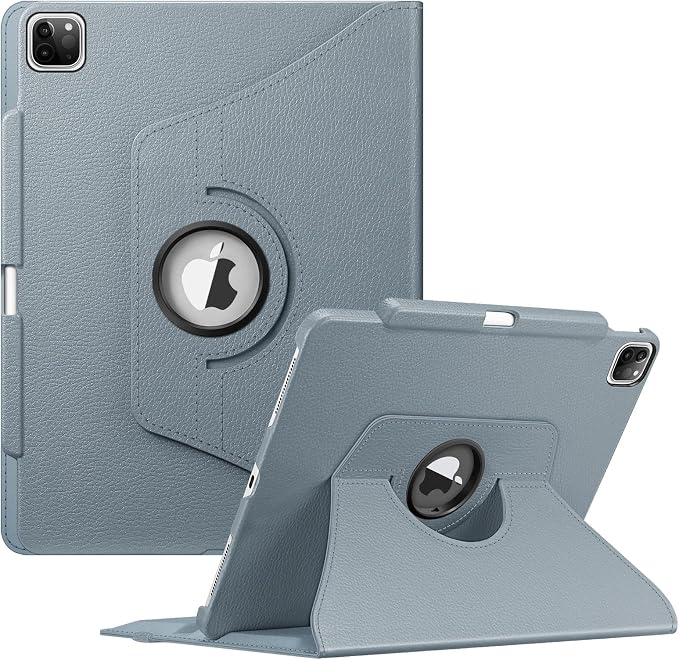 Fintie Rotating Case for iPad Pro 12.9-inch 6th/5th/4th/3rd Generation | 360° Swivel Stand Landscape &amp Portrait Viewing Shockproof Protective Cover Pencil Holder Auto Sleep/Wake Black