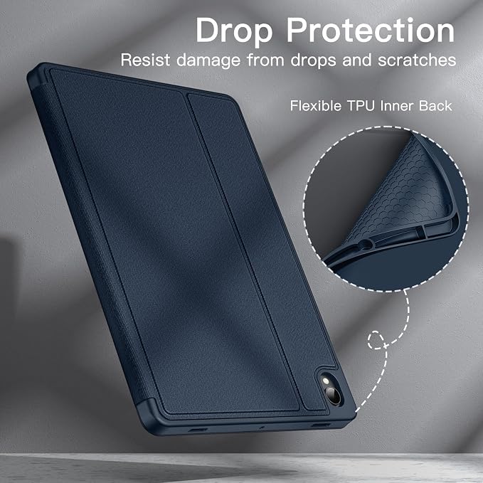 JETech Folio Case for Samsung Galaxy Tab S11 Black | Multi-Angle Stand Cover S Pen Holder Slim Protective Cover Auto Wake/Sleep