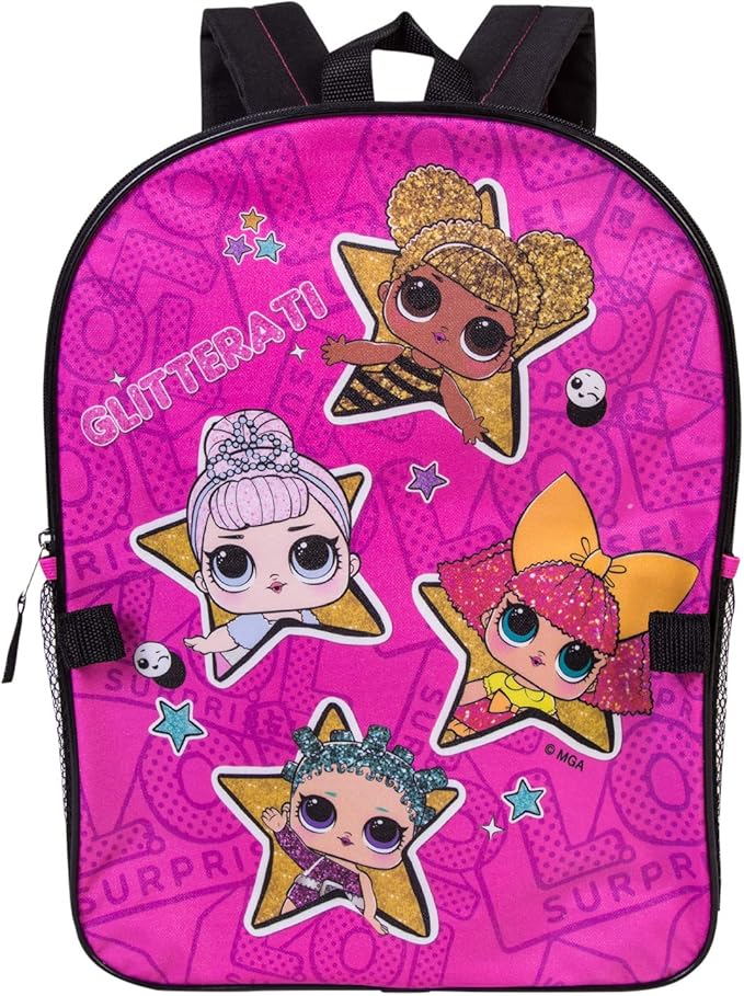 L.O.L. Surprise! Backpack Combo Set - Girls' 2 Piece Backpack Set Backpack & Lunch Kit (Hot Pink)