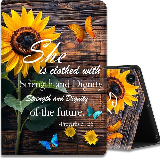 Case for Samsung Galaxy Tab A11 + Plus/A9 + Plus 11 Inch 2025/2023 Ultra-Thin Multi-Angle Protective Cover with Auto Sleep/Wake Black Cat and the Blue Flower