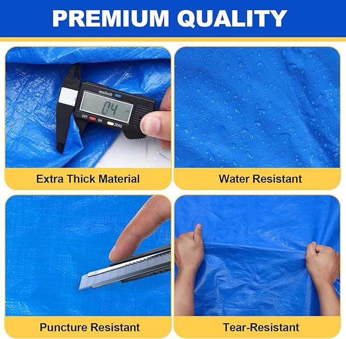 TICONN Mattress Bags for Moving, Heavy Duty Queen Mattress Cover Storage Bag with Full-Around Handle and Adjustable Buckles (Blue, Queen)