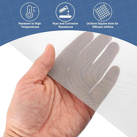uxcell 50 Mesh 79" x 12" Woven Wire Mesh, 304 Stainless Steel Air Vent Filter