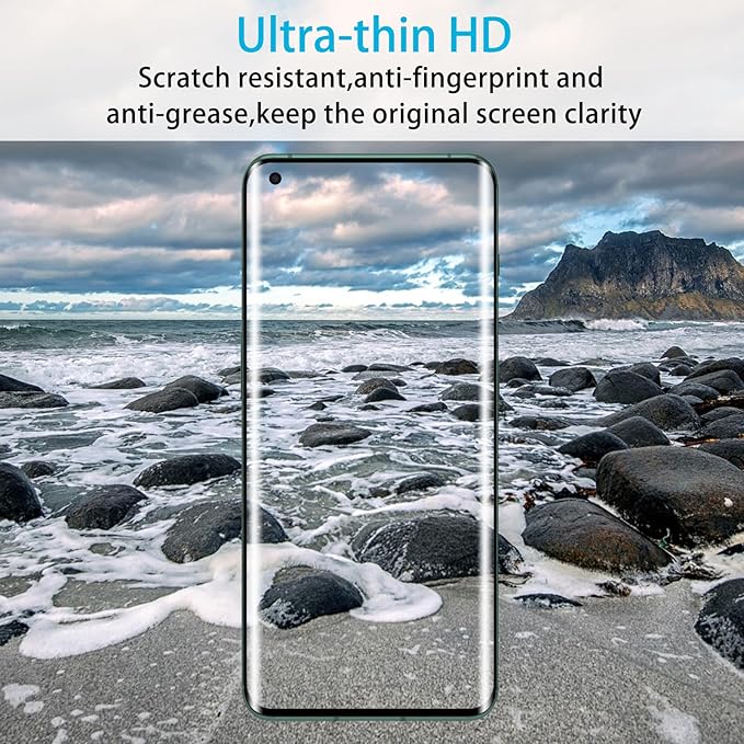 Didisky Screen Protector for Oneplus 9 Pro 3 Pack Tempered Glass Film with 2 Pack Camera Lens Protector Easy to UseScratch-Resistant9H Hardness3D Curved Full Coverage