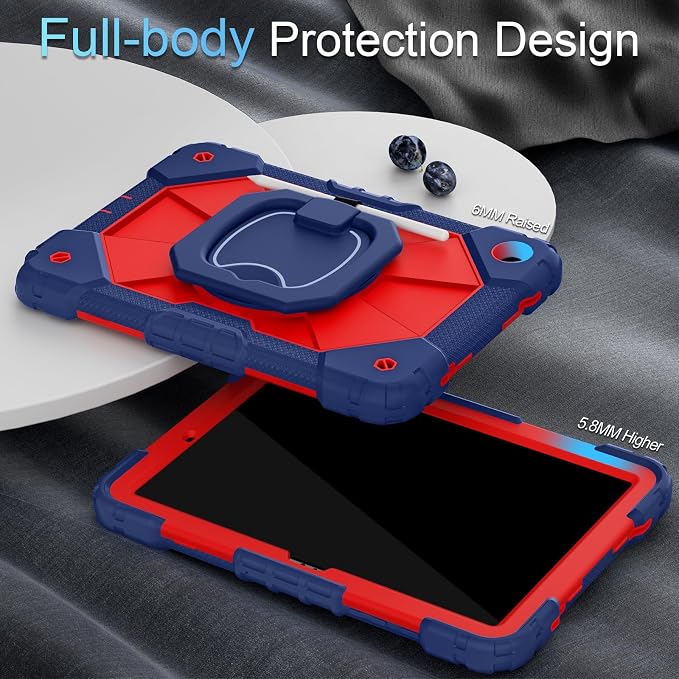 Auizotl Case for Samsung Galaxy Tab A11+/A9+ Plus 11 Inch with Screen Protector/Rotating Stand/Pen HolderMilitary Grade Shockproof Cover for Galaxy Tab A11 Plus /A9 Plus CasesBlack