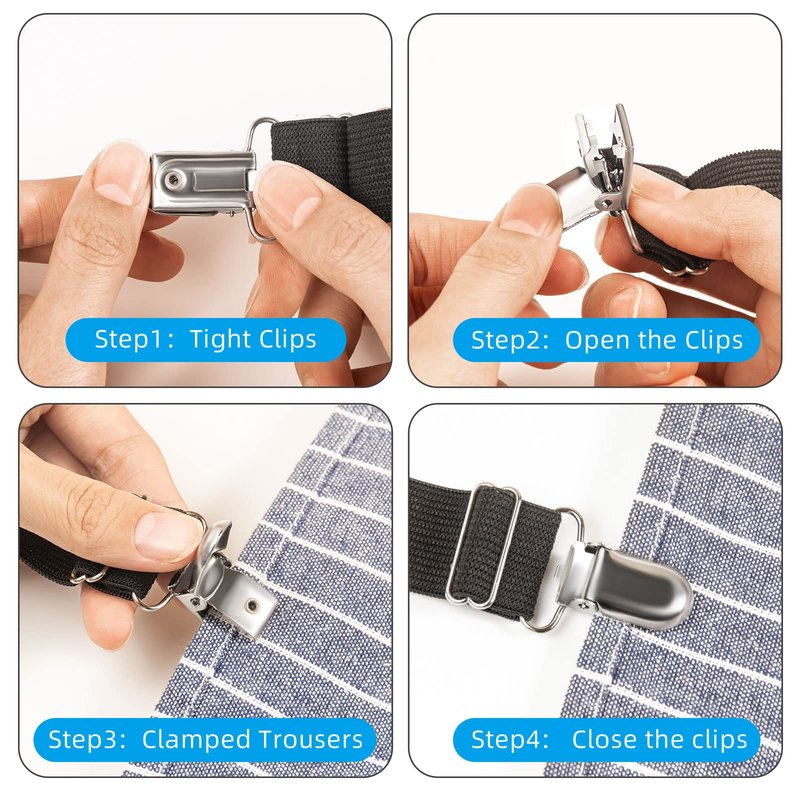 QoeCycth Adjustable Boot Straps Pant Stirrups Clips Boot Clips for Women and Men Motorcycle Biker Smooth Jeans Trousers Bed Sheets, Mattress Covers,Curtain and Seats Cushion