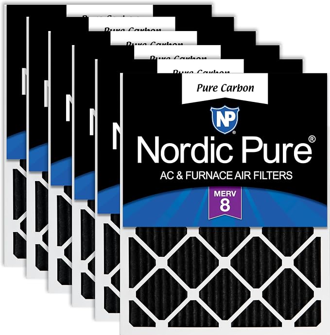 Nordic Pure 16x25x1 Pure Carbon Pleated Odor Reduction Furnace Air Filters 6