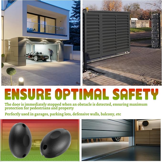 EPLZON Infrared Sensor Kit Gate Opener Gate Photo Eye Sensor Outdoor Gate Safety Sensors Photocell IR Beam for Gate Opener Automatic Garage Door Window Opener Access Control Security Alarm Systems