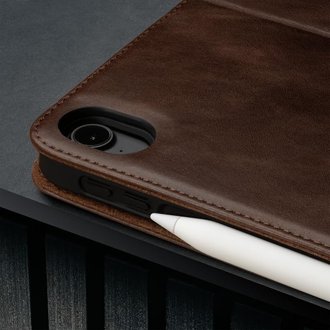 TORRO Case Compatible with iPad Air 11 M4 (2026) M3 (2025) &amp M2 (2024) and iPad Air 5th / 4th Gen - Leather Folio Cover Stand Apple Pencil Charging Auto Wake/Sleep (Black)