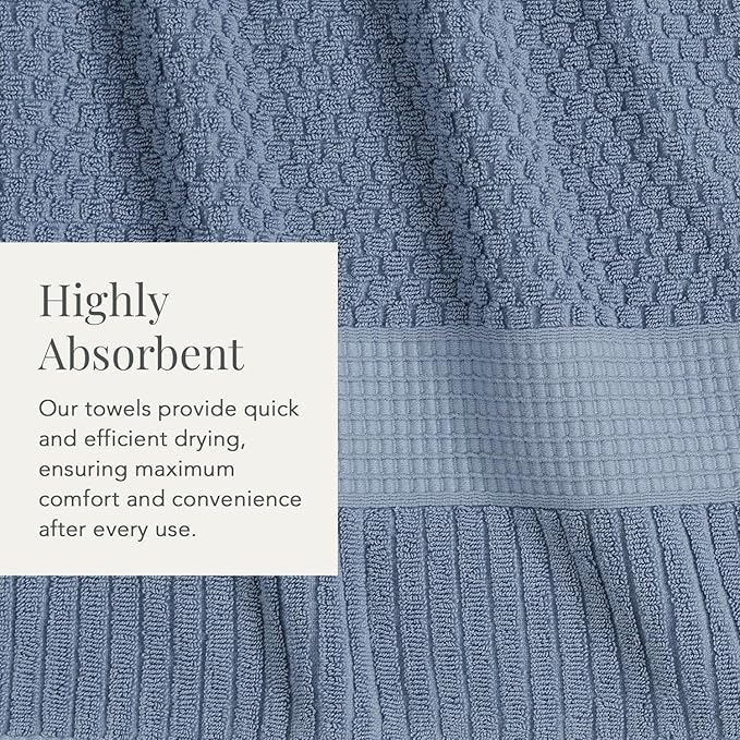 NY Loft 100% Cotton Towel Set 6 Piece | Super Soft & Absorbent Quick-Dry 2 Bath Towels 2 Hand Towels and 2 Washcloths |Textured and Durable Cotton | Trinity Collection (6 Piece Set, Flint Stone)