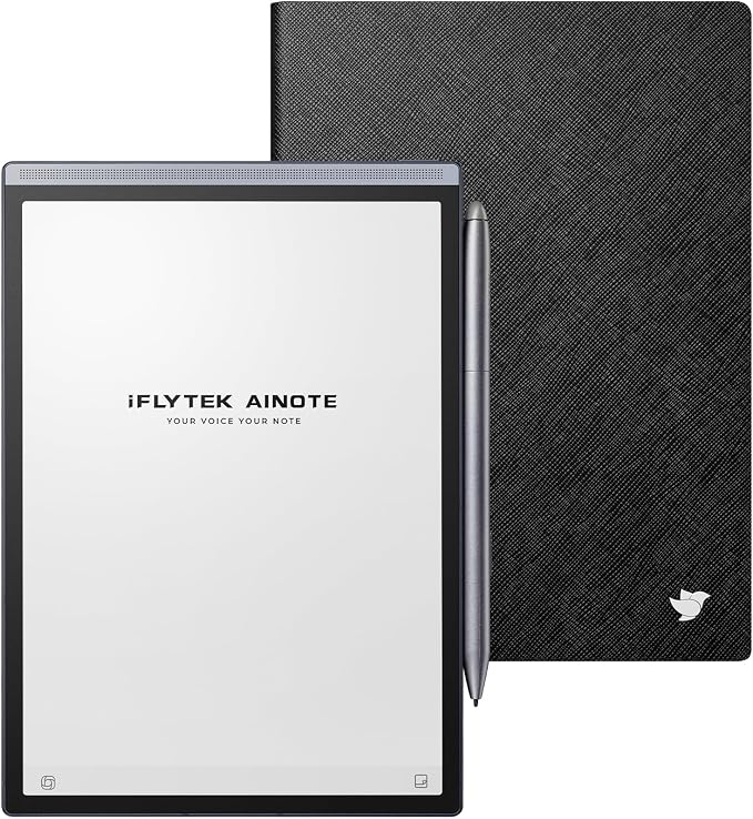 Protective Folio Case for iFLYTEK AINOTE Air2 Note-Taking Tablet 8.2 Premium PU Leather Slim&amp Lightweight Durable Cover with a Pen ClipWater and Dustproof Black