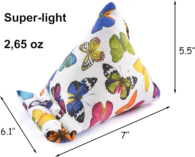 Handmade Phone Pillow Holder - The Wedge Mobile Device Stand - Fabric Phone Stand for All iPhones All Smartphones! 7 x 6.1 x 5.5 Inches (ABC)
