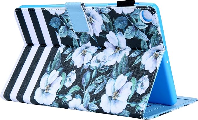 for Galaxy Tab A 8.4 Case 2020 Model (SM-T307/T307U) with Pencil Holder Pockets Multi-Angle Viewing Folio Stand PU Leather Shockproof TPU Cover for Samsung Tab A 8.4 T307 Black Rose Flower