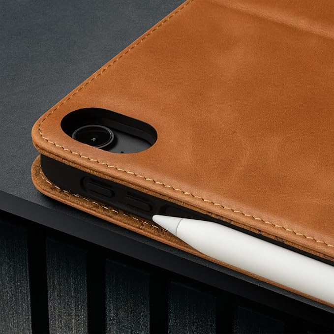 TORRO Case Compatible with iPad Air 11 M4 (2026) M3 (2025) &amp M2 (2024) and iPad Air 5th / 4th Gen - Leather Folio Cover Stand Apple Pencil Charging Auto Wake/Sleep (Black)