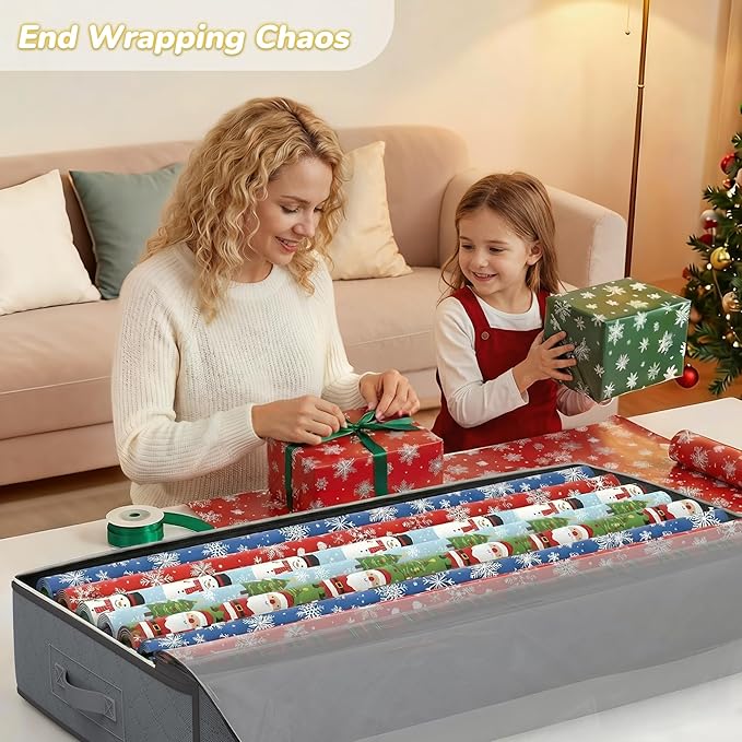 90L Under Bed Storage Containers, 6 Pack Underbed Closet Storage Organizer System, Moving Bags with Clear Window and Reinforced Handles for Bedding Pillows Blanket Clothes Wardrobe Bedroom
