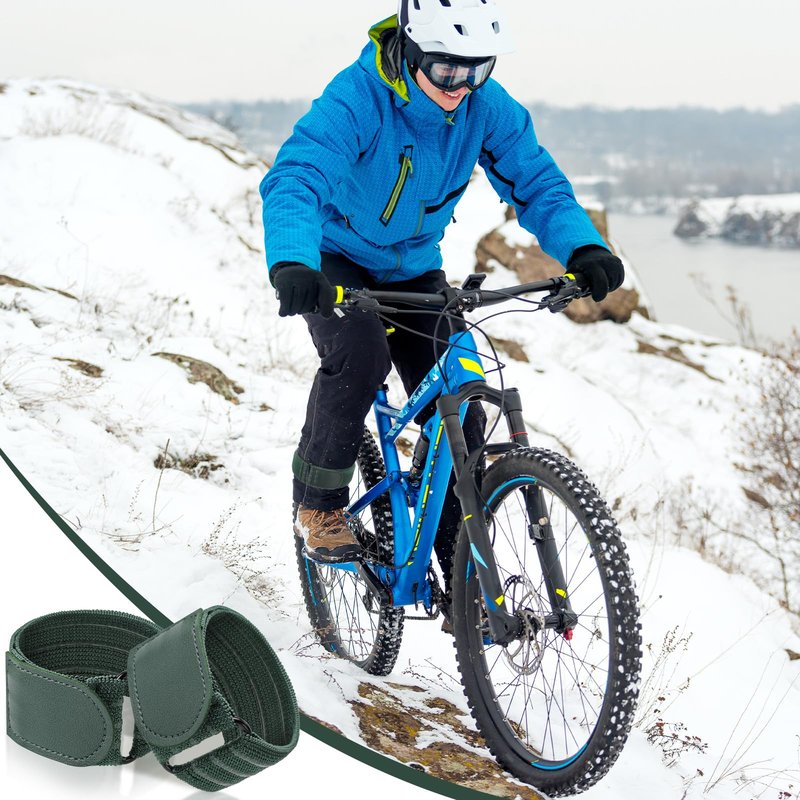 Vincreem 4 Pcs Elastic Ankle Straps Cycling Pant Leg Straps Adjustable Elastic Safety Band Boot Blousers for Climbing Fishing Outdoor Sport (Army Green)
