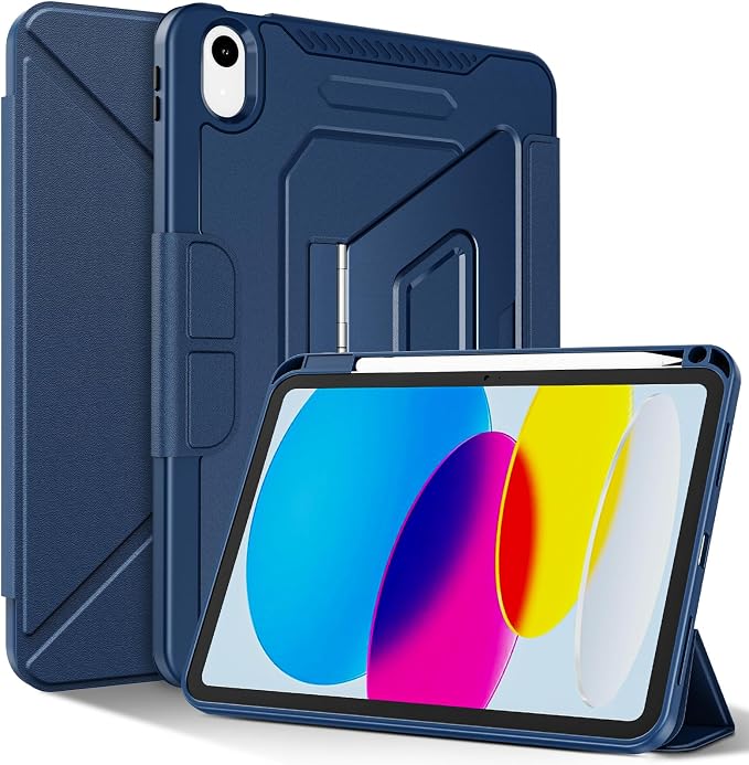 for ipad A16 Caseipad 11th/10th Generation Case 11Inch 2025/10.9 Inch 2022 | with Pencil HolderRemovable Magnetic &amp Trifold Leather Stand CoverMulti-Angle VewingAuto Sleep/Wake (Black)