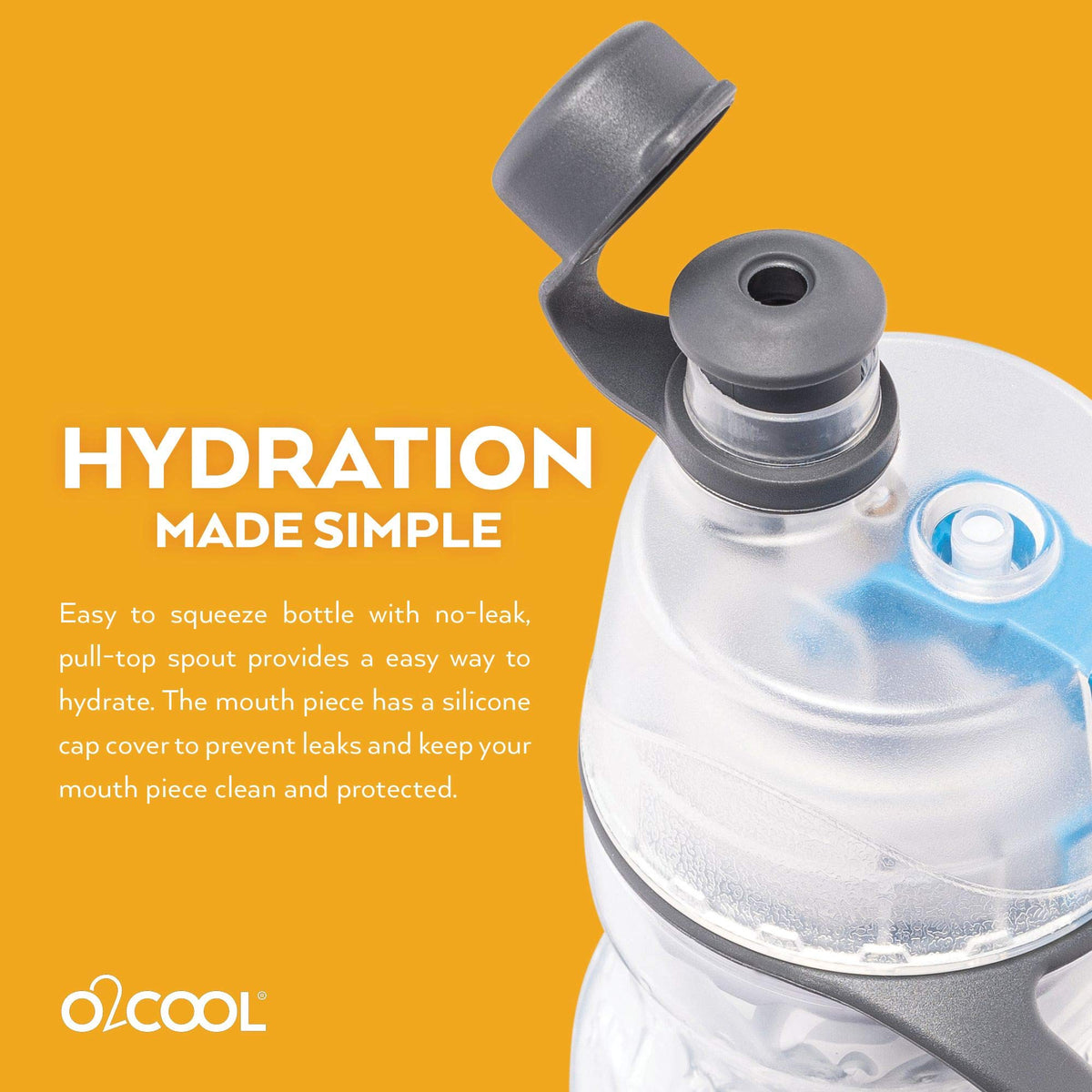 O2COOL Mist N Sip 20 oz Misting Sports Water Bottle 2-Pack Baseball