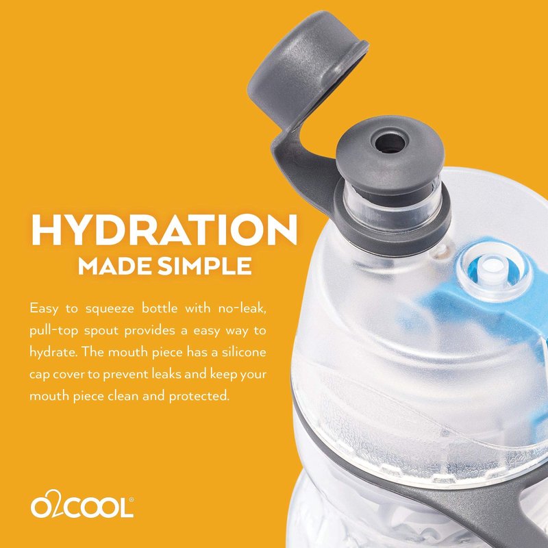 O2COOL Mist 'N Sip Misting Water Bottle 2-in-1 Mist And Sip Function With No Leak Pull Top Spout Reusable Sports Water Bottle - 20 oz (Celestial Purple)
