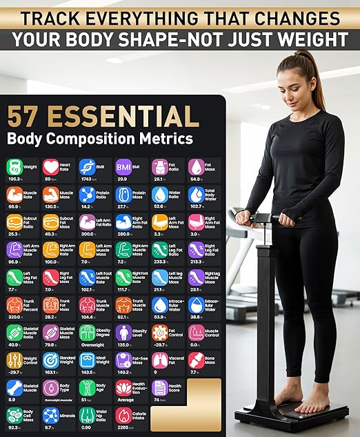 Homerz Smart Scale Pro Max – Bend-Free Smart Scale with BMI, Body Fat, Muscle Mass, Full Body Composition Scale with Digital Weight Tracking, Body Scan Scale with Handle, Body Fat Scanner