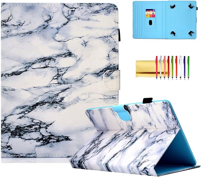 Universal 7 Inch Tablet Case Techcircle Ultra Slim Lightweight PU Leather Stand Folio Flip Wallet Protective Shell Case [Card Slots] [Magnetic Closure] for All 7 Android Tablet PC Cherry Blossom